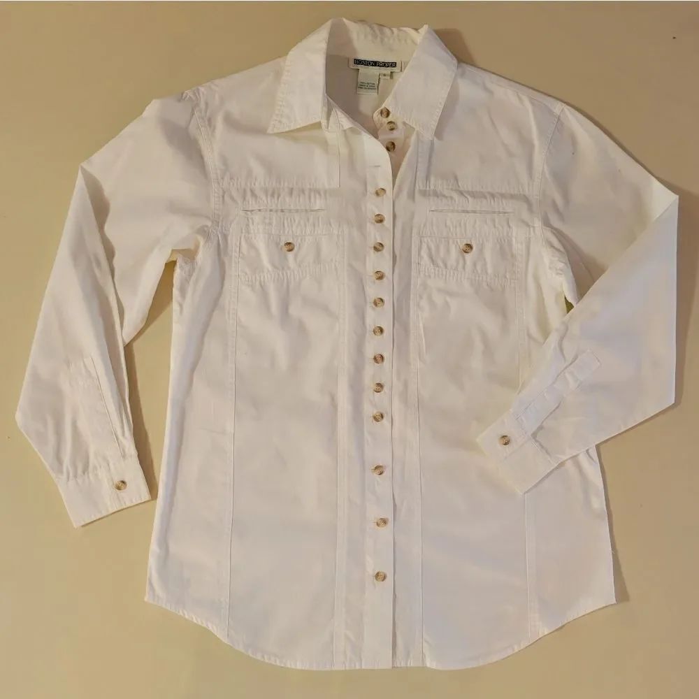 Boston Proper White Button Down Shirt